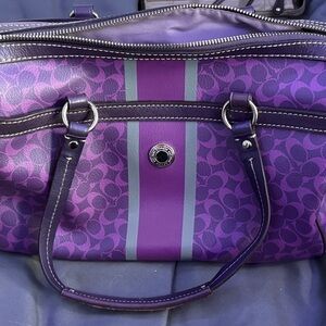 Coach Purple and Gray Shoulder Bag